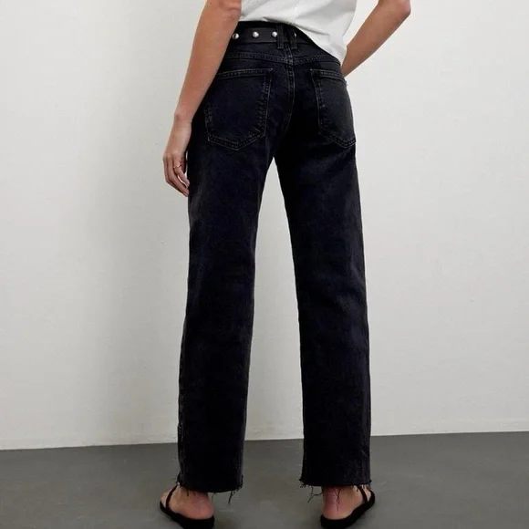 Free People We the Free Risk Taker Mid Rise Jeans in Black - 30 - Picture 4 of 7